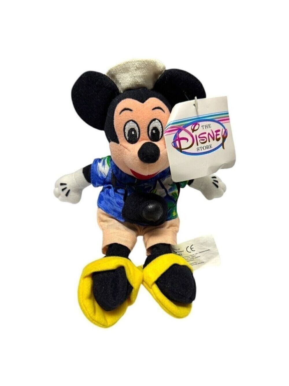 NWT 90s Disney Store TOURIST MICKEY Deadstock Vintage DISNEY Mini Beanie Doll